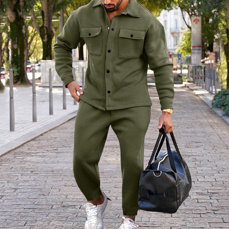 Trendy leisure suit for men with practical pockets and high collar Lune London