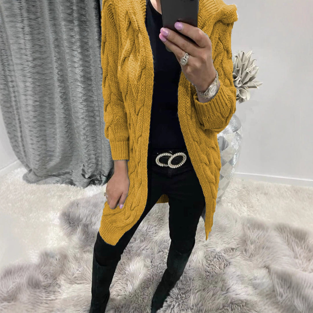 Ladies Long Cardigan with high quality twisted pattern and relaxed fit Lune London