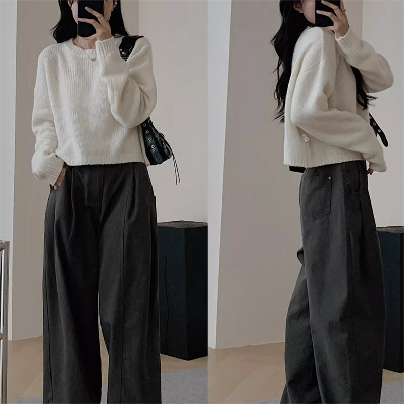 Pull en tricot décontracté pour femmes avec une coupe ample et des épaules tombantes Chic & Stil