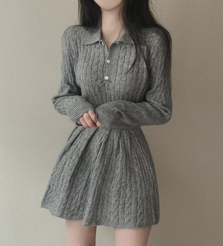 Robe pull pour femme en style pull avec motif en maille torsadée Chic & Stil