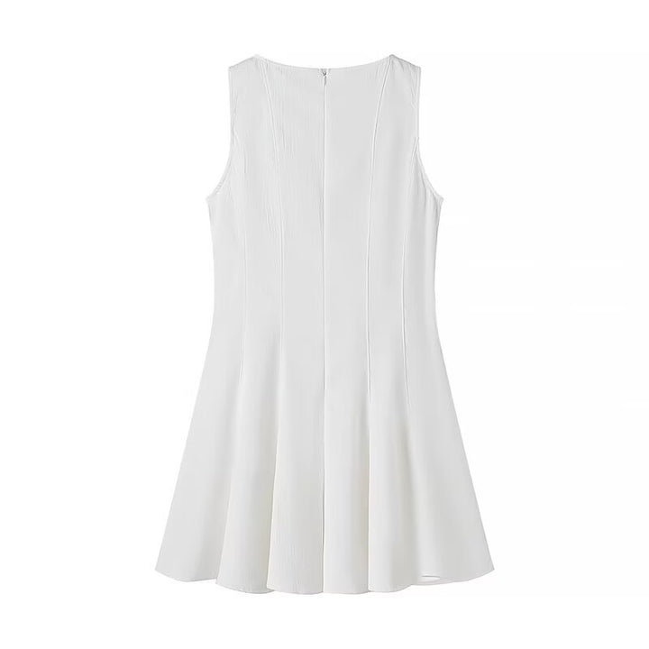 Women's sleeveless summer dress with a high cut and an elegant hem Lune London
