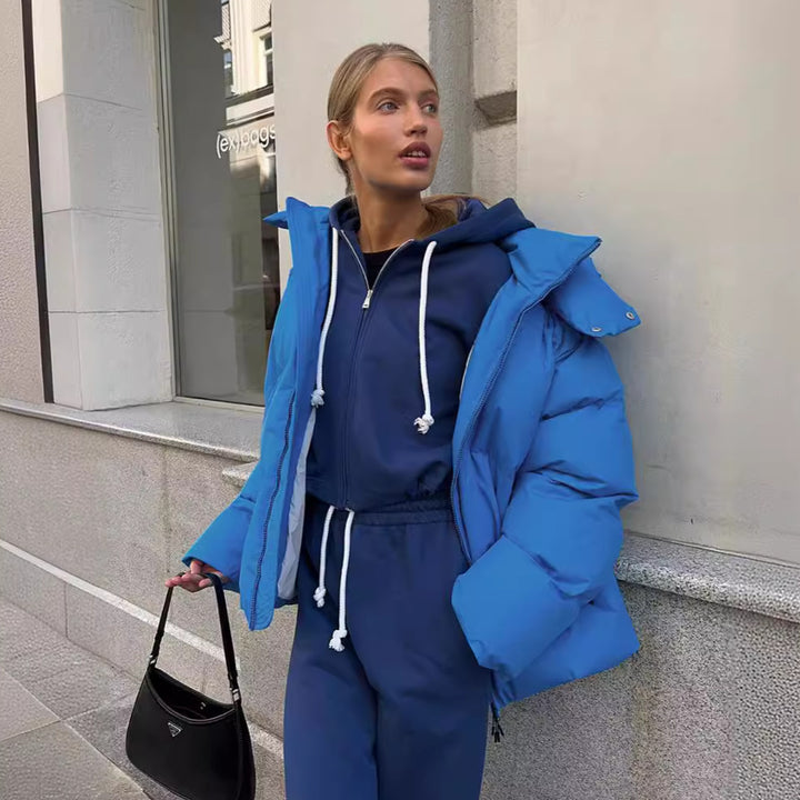 Sporty winter jacket for women with high collar and oversized fit Lune London