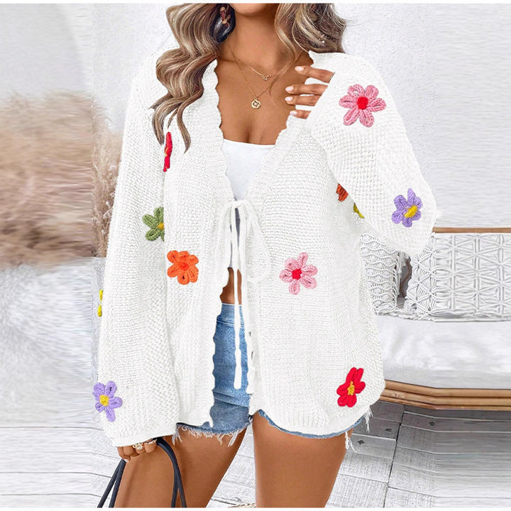 Lune London Women's Floral Pattern Knit Jacket