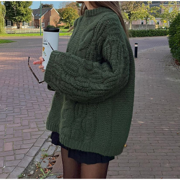 Ladies Large knitted sweater with twisted pattern Lune London