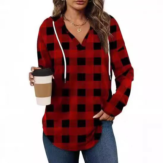 Casual plaid shirt for women with hood Lune London