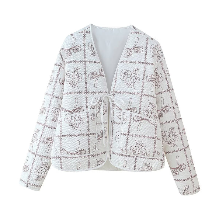 Ladies blazer stitched with floral patterns Lune London