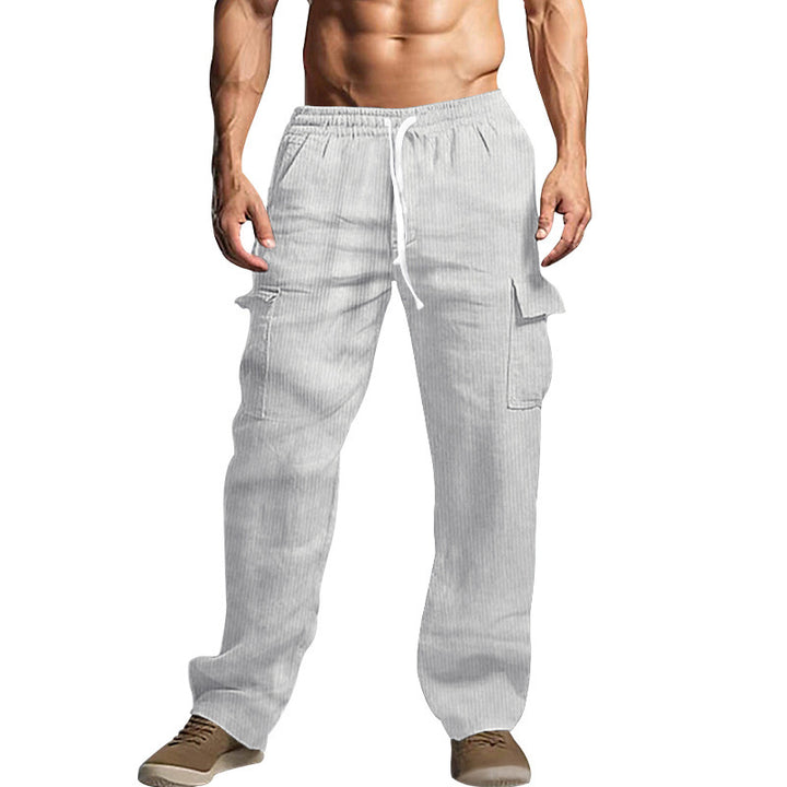 Casual cargo pants for men with practical side pockets and elastic waistband Lune London