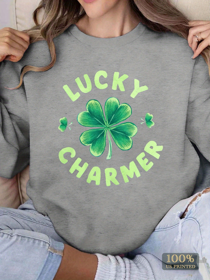 Women's sweatshirt with motivational print and casual fit Lune London