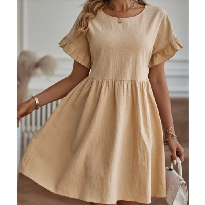 Summer dress for women with ruffled hem Lune London