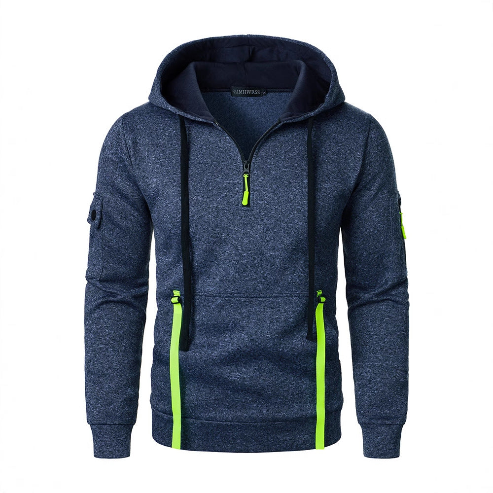 Men's sporty hoodie with breathable inserts and practical zip pockets Lune London