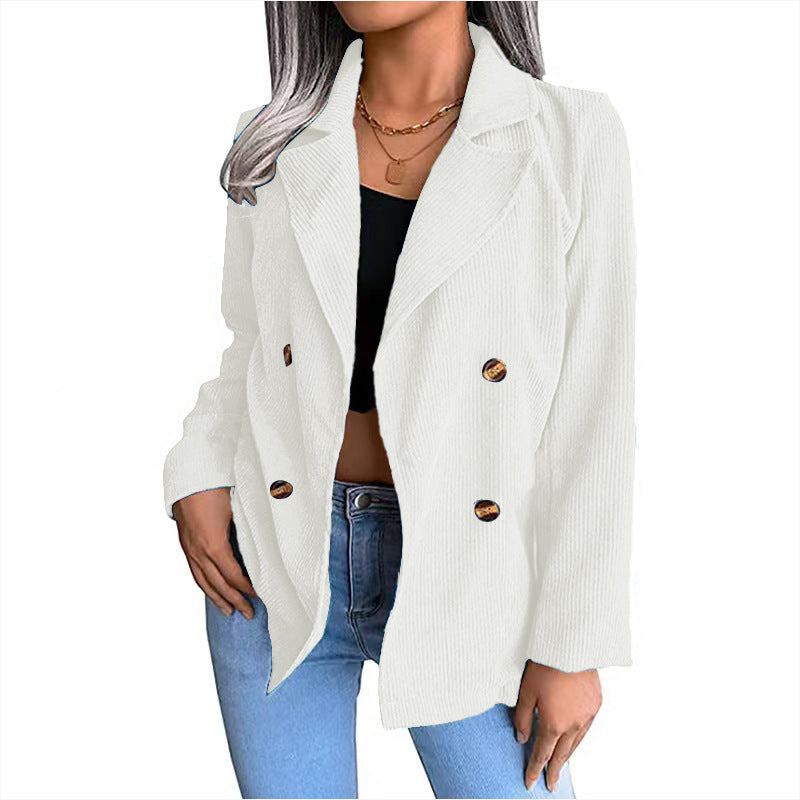 Corduroy jacket for women with double-breasted fastening and modern cut Lune London