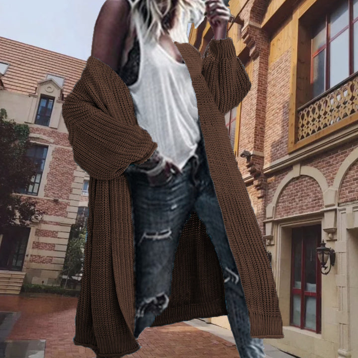 Oversized knit cardigan for women with voluminous sleeves and an open front Lune London