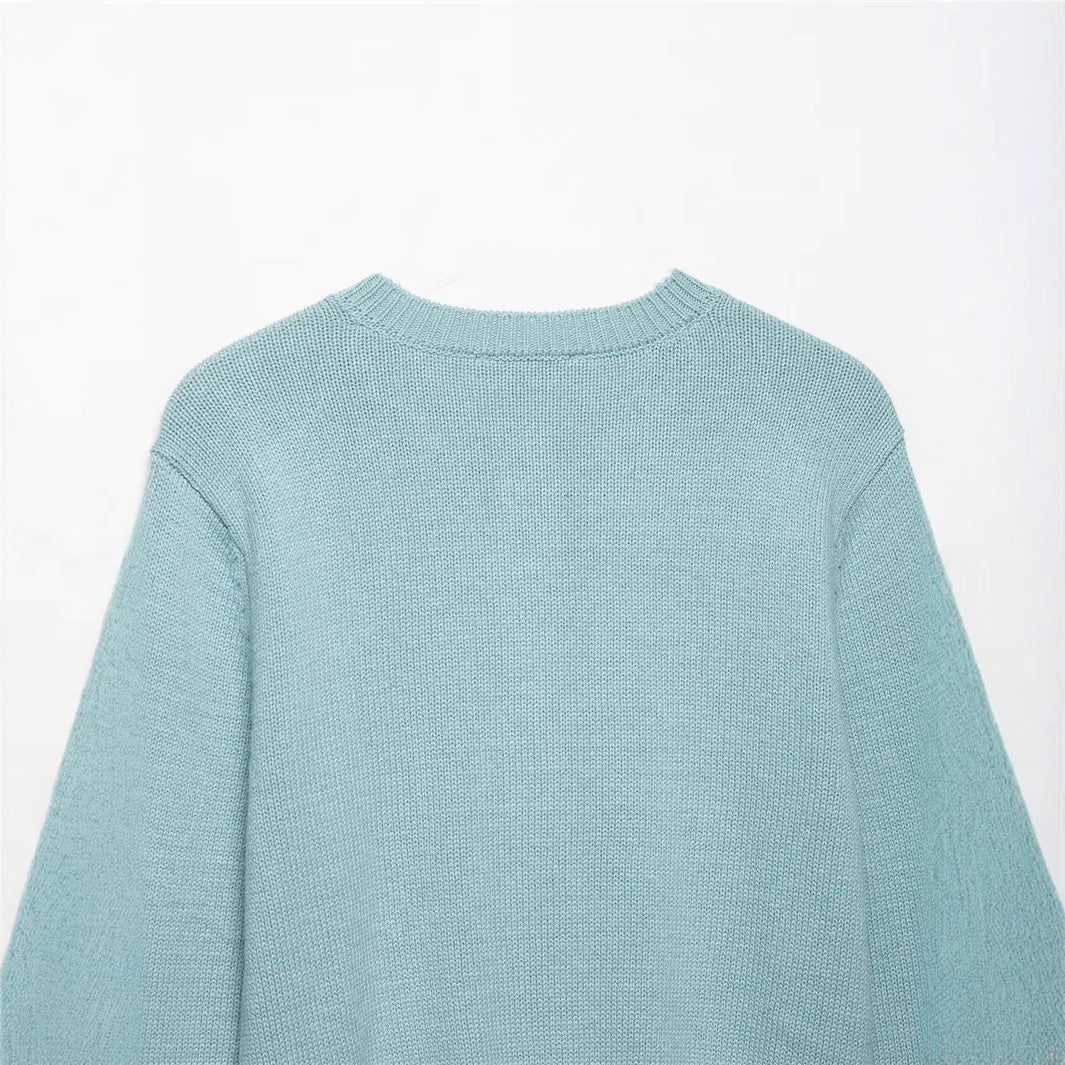Lightweight knit jacket for women with button placket and classic round collar Lune London