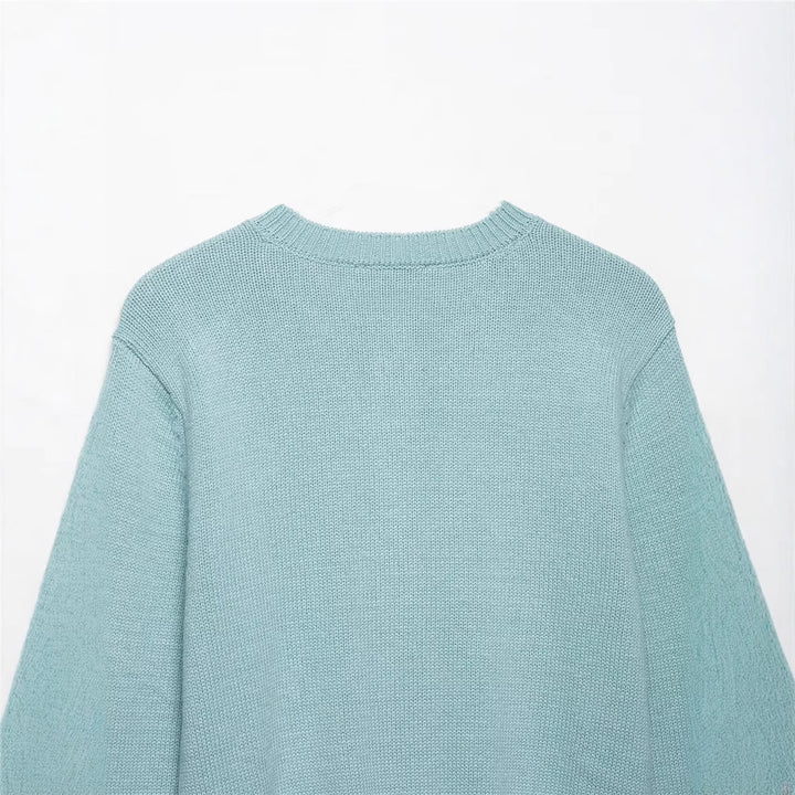Lightweight knit jacket for women with button placket and classic round collar Lune London