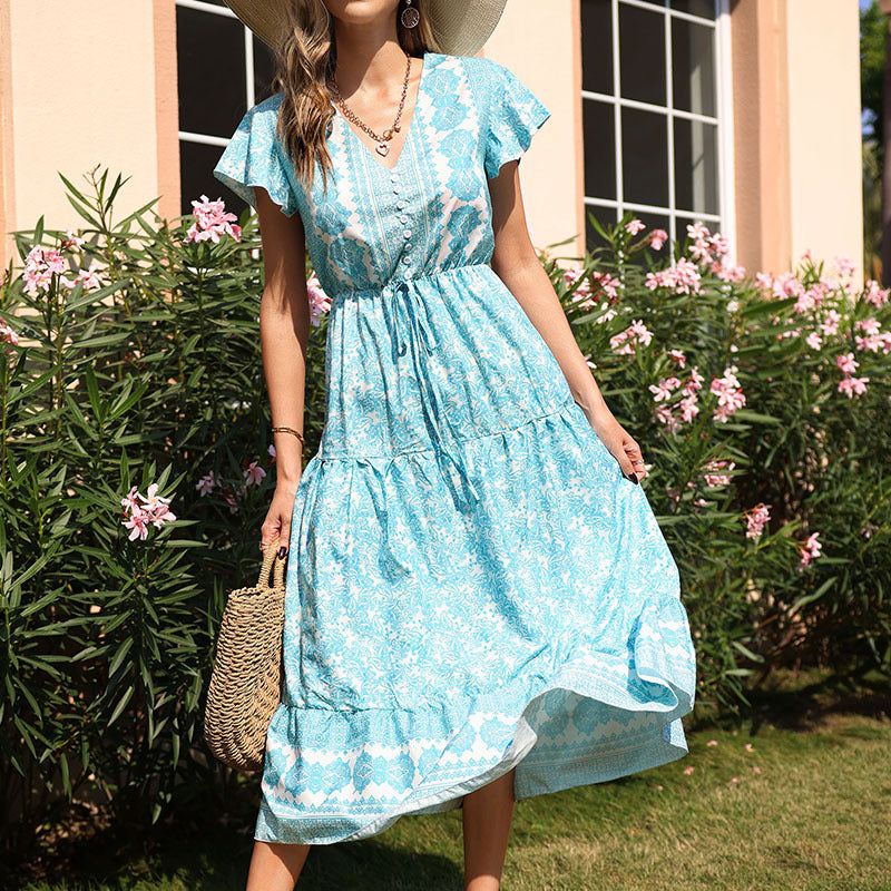Elegant maxi dresses for women with detailed patterns Lune London