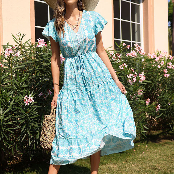 Elegant maxi dresses for women with detailed patterns Lune London