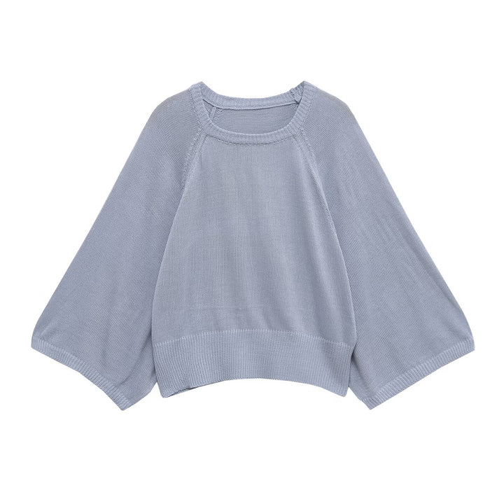 Ladies elegant knit top with loose fit and ribbed details Lune London