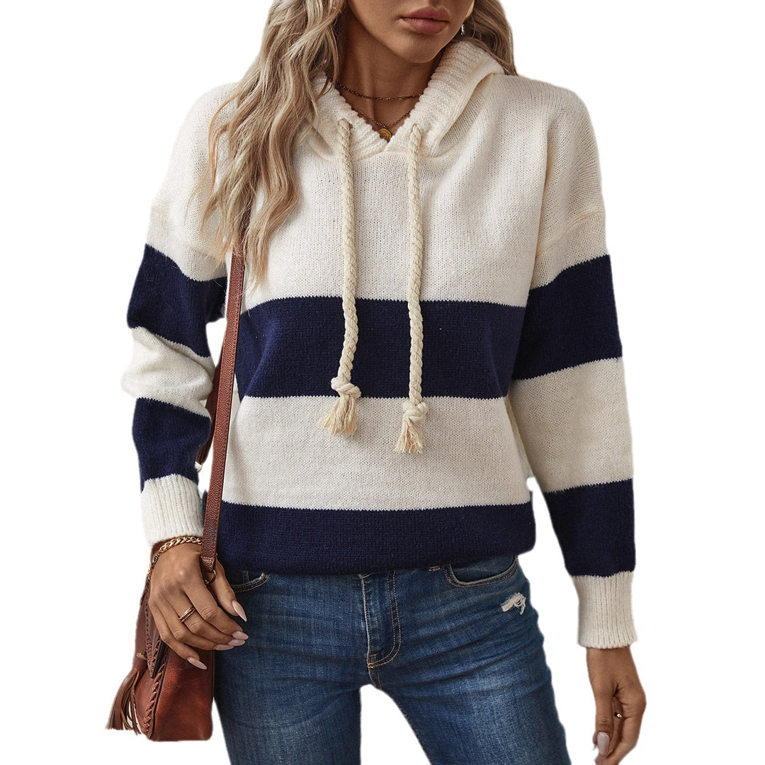 Women's hoodie with wide stripes and a soft material Lune London