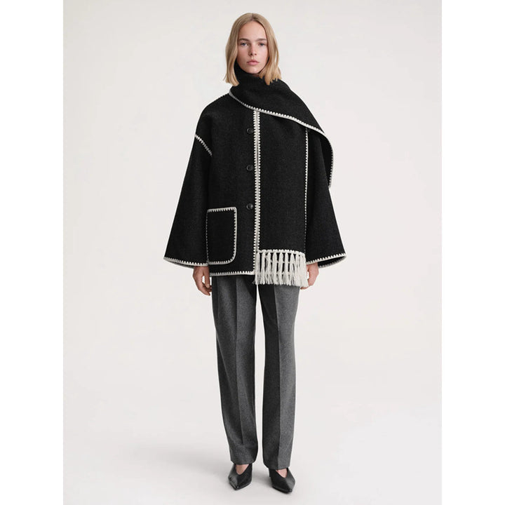Poncho en laine élégant et polyvalent pour dames Chic & Stil