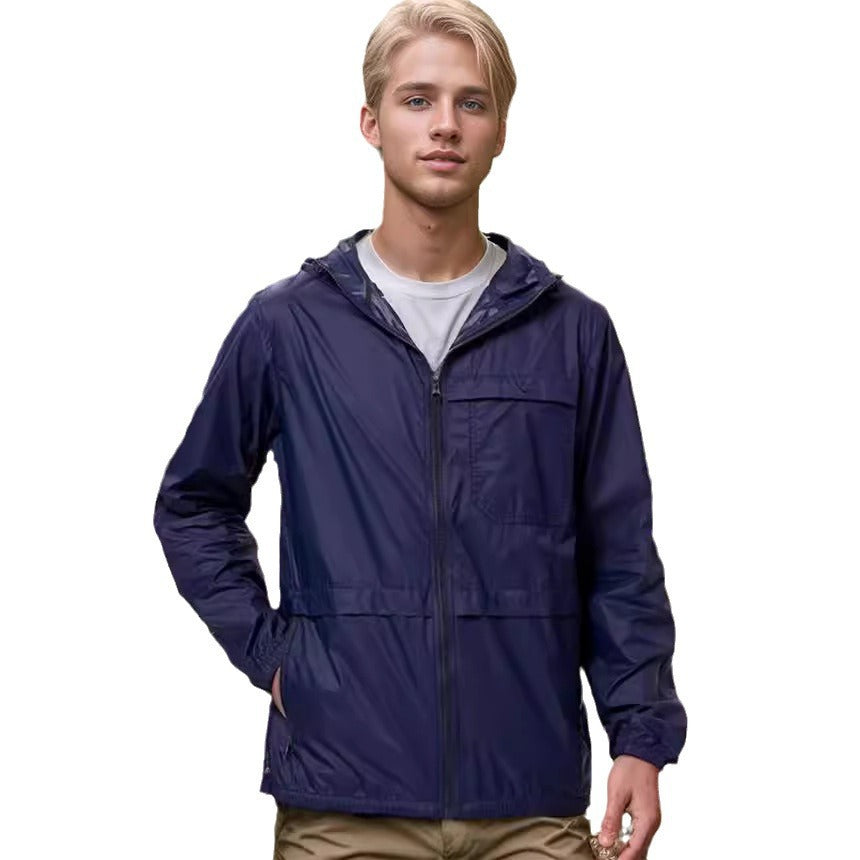 Lightweight outdoor jacket for men with adjustable hood and functional pockets Lune London