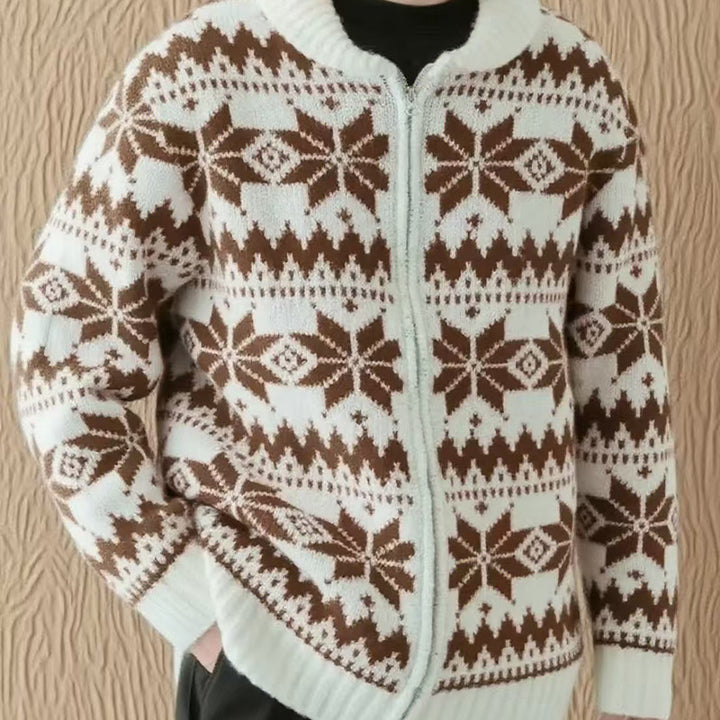 Women's knit jacket with traditional pattern Lune London