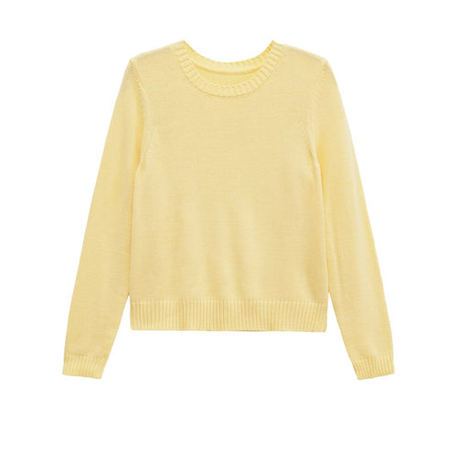 Women's plush wool sweater with round neck and elastic cuffs Lune London