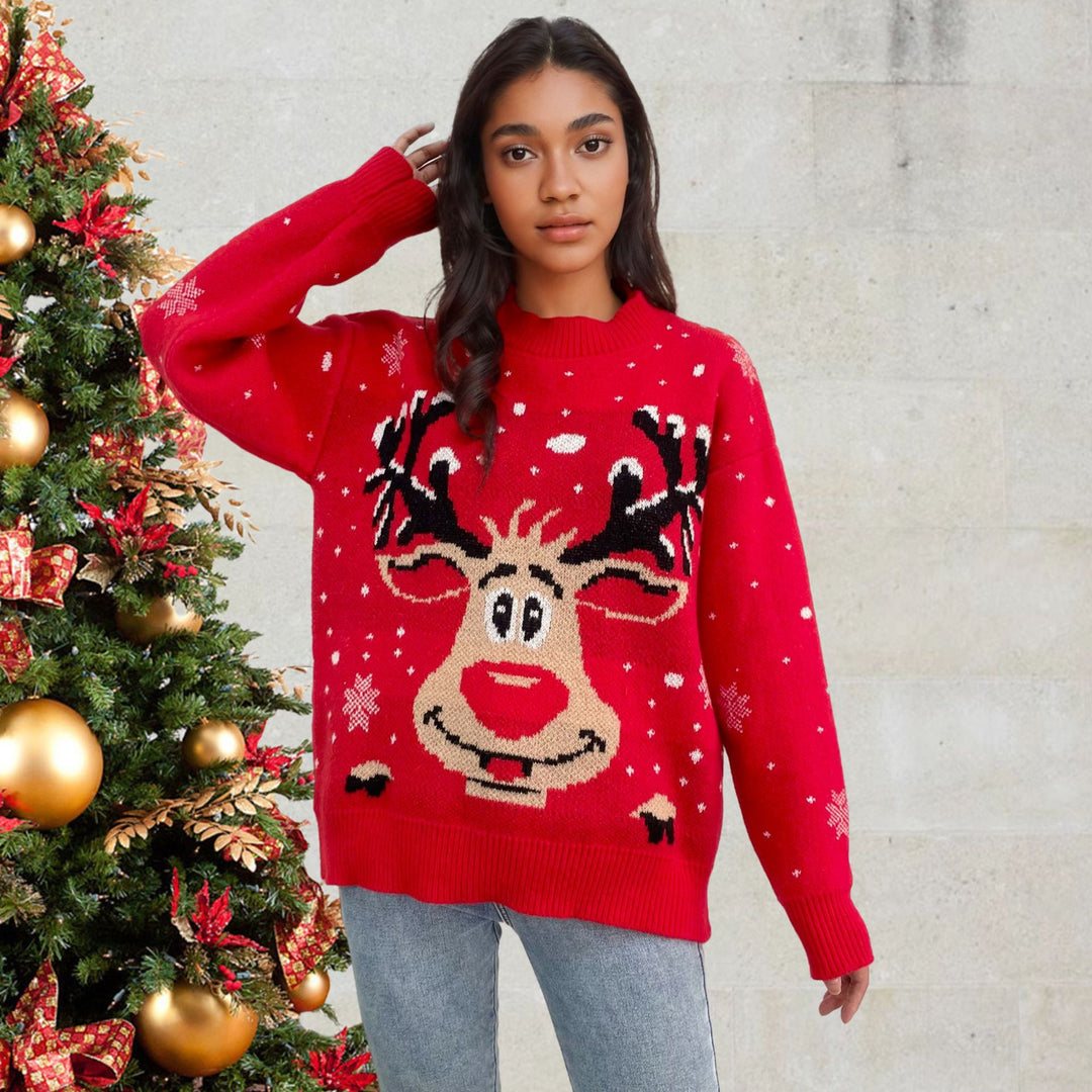 Christmas sweater for women with bright reindeer pattern Lune London