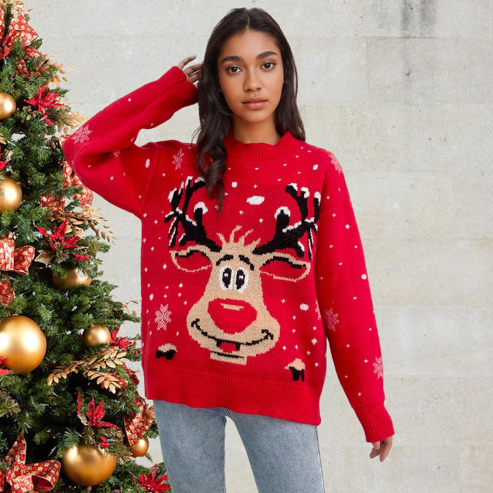 Christmas sweater for women with bright reindeer pattern Lune London