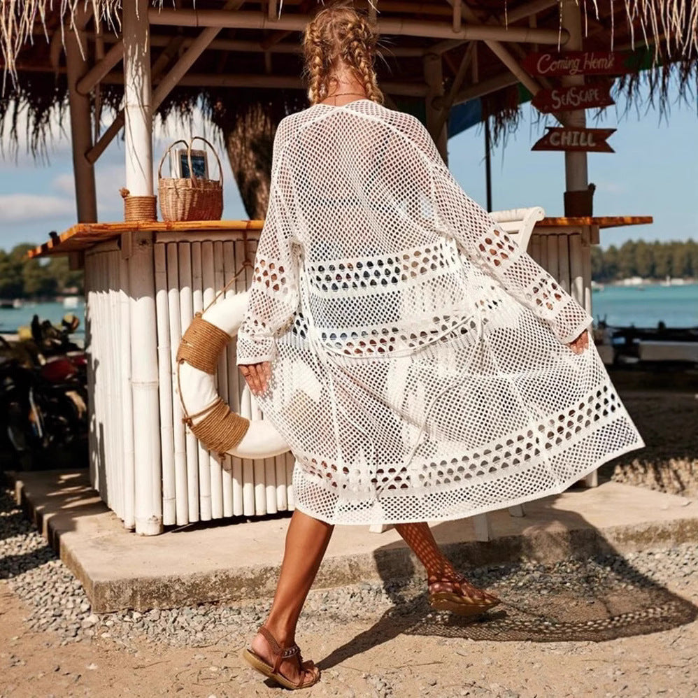 Ladies Light Crochet Cover-Up with Generous Holes Lune London