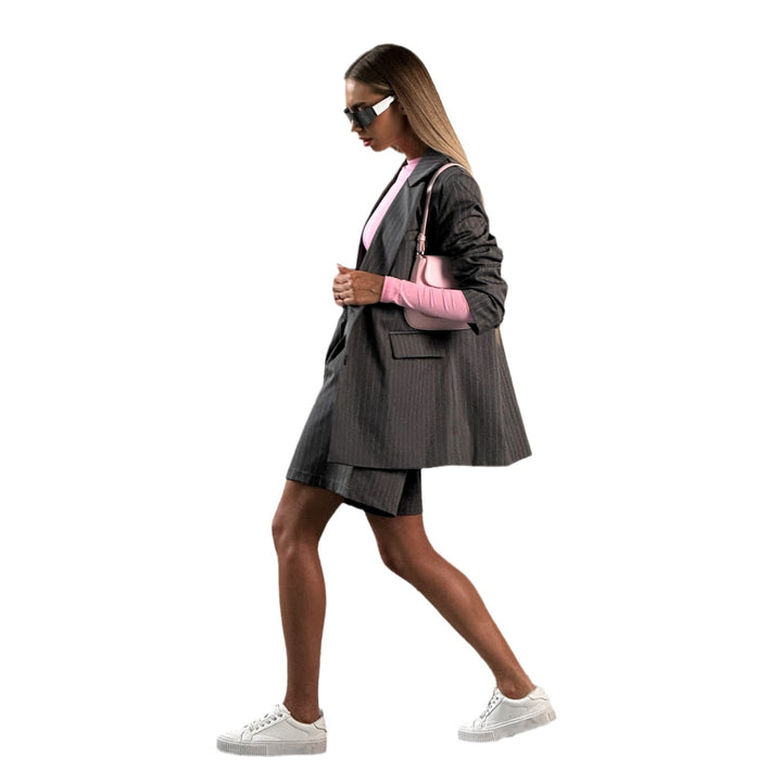 Elegant blazer set for women with striped details and matching skirt Lune London