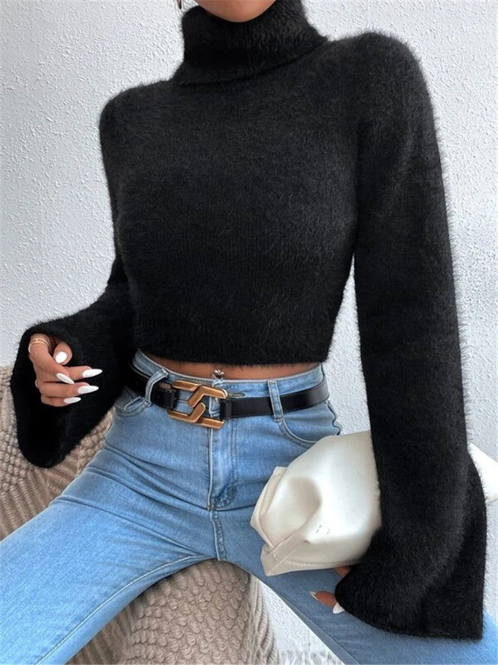 Close-fitting women's turtleneck top with oversized sleeves Lune London