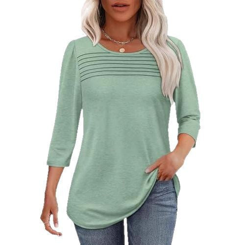 Women’s long sleeve shirt with pleat details Chic & Stil
