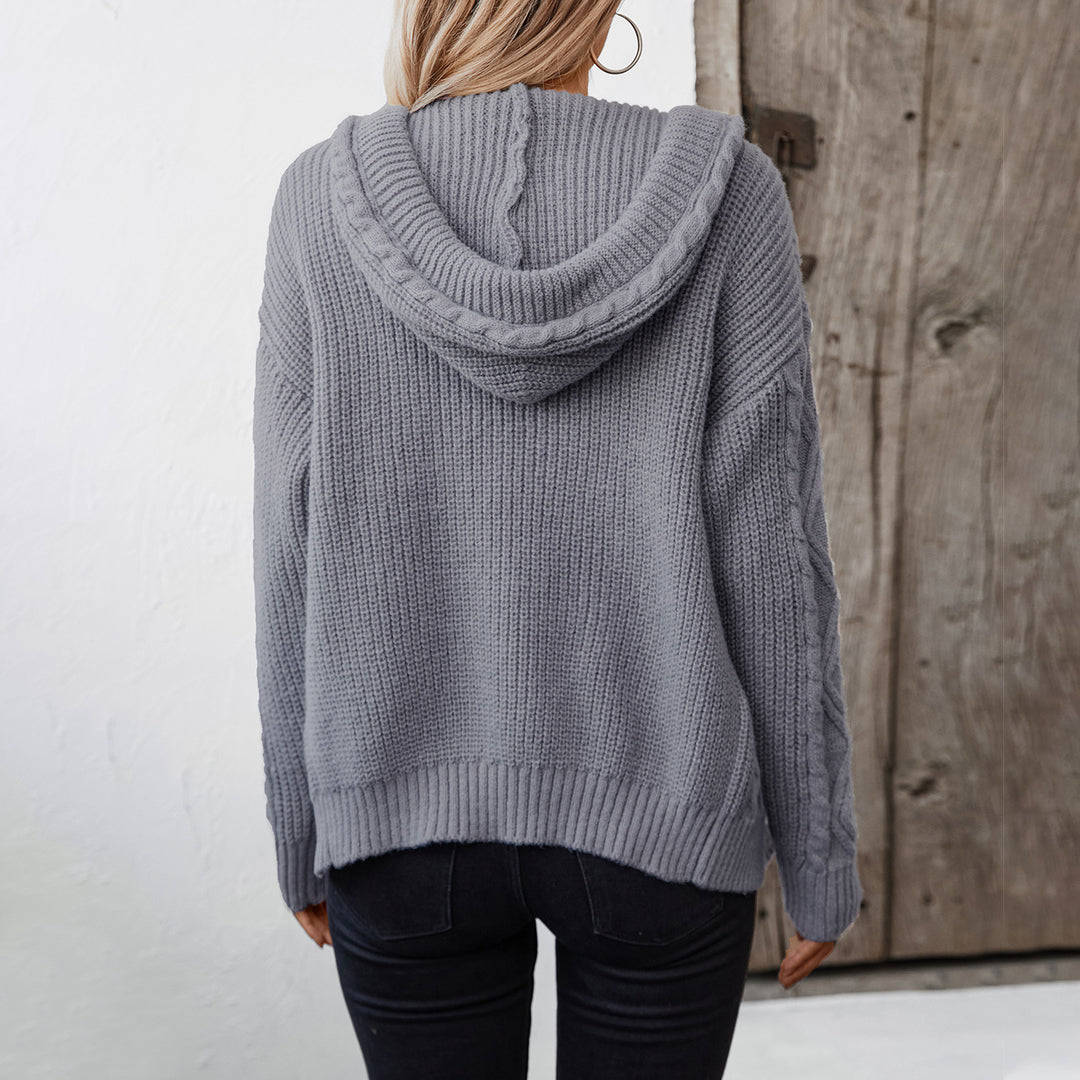 Hooded knit jacket for women with structured design Lune London