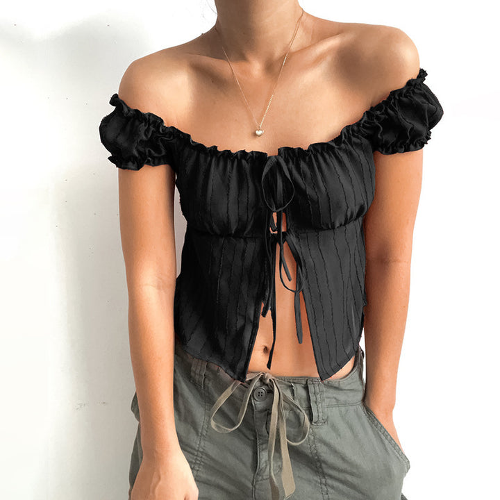 Women Structured Crop Top Off-Shoulder Lune London