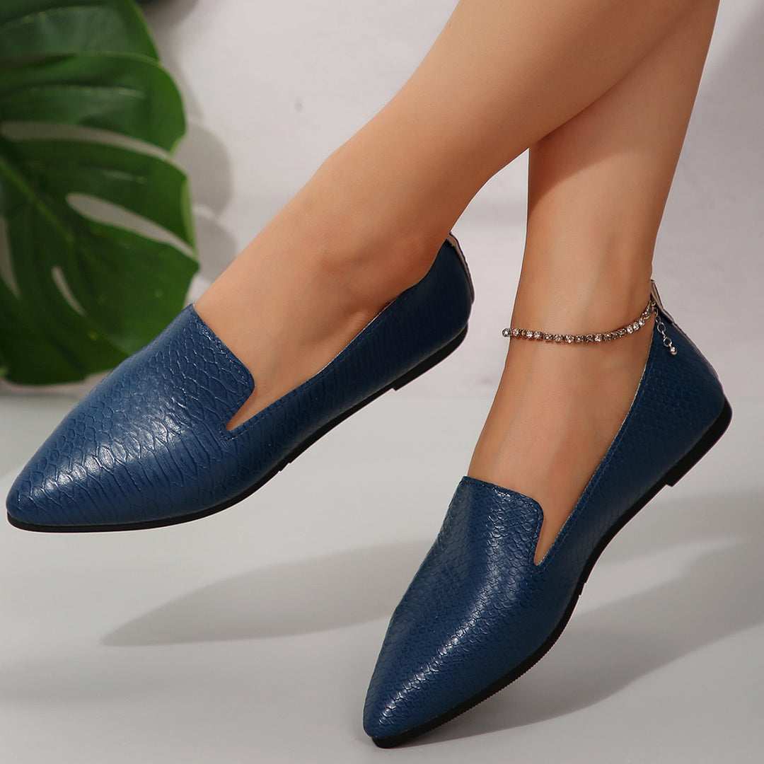Ladies leather pointed toe slippers Lune London