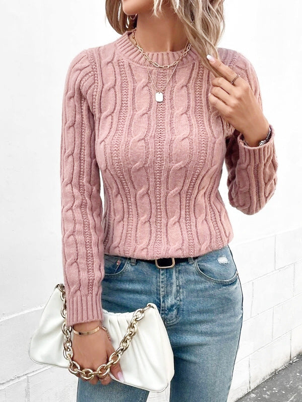 Knitted sweater for women with embossed pattern and fitted cut Lune London