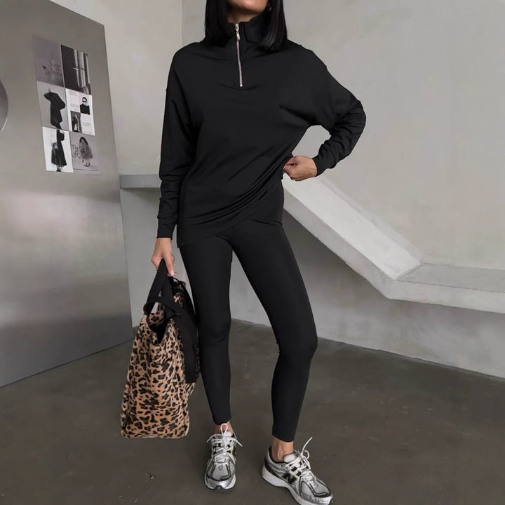 Ladies sporty hoodie with high collar Lune London