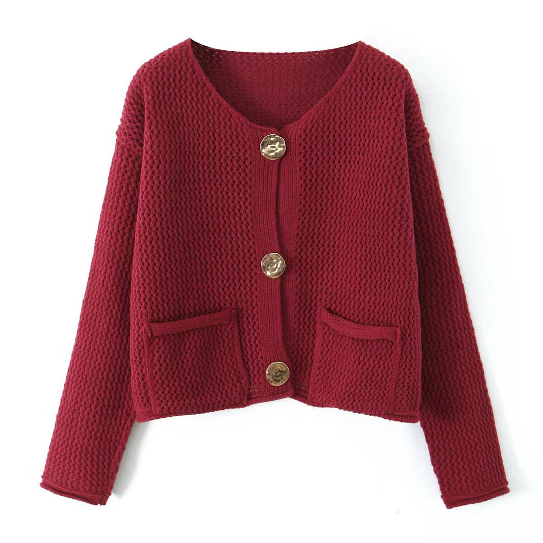 Cardigan léger pour femmes avec fermeture à boutons décoratifs et poches pratiques Chic & Stil