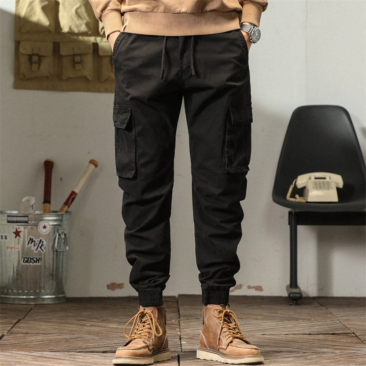 Pantalon de jogging cargo pour hommes avec taille élastique et poches latérales pratiques Lune London