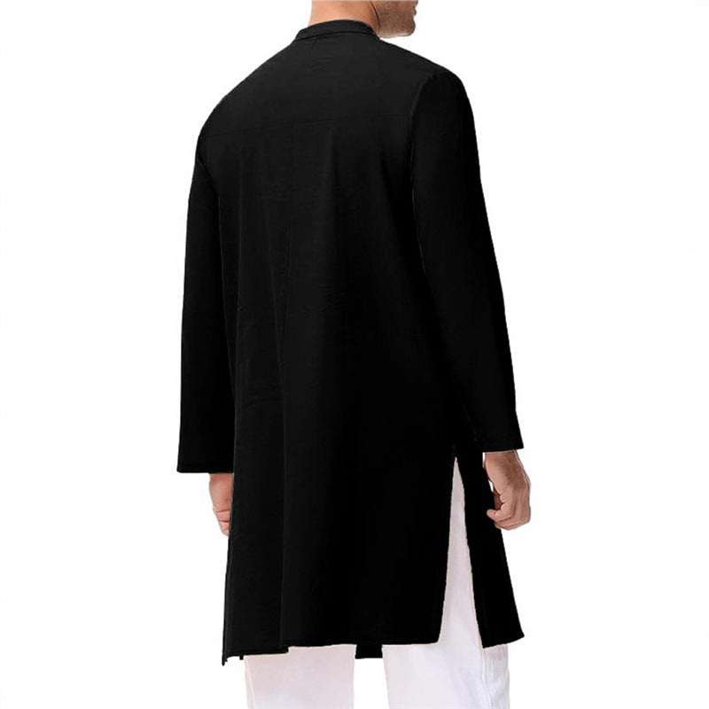 Elegant and fashionable Men's Kurta with high collar and chic button details