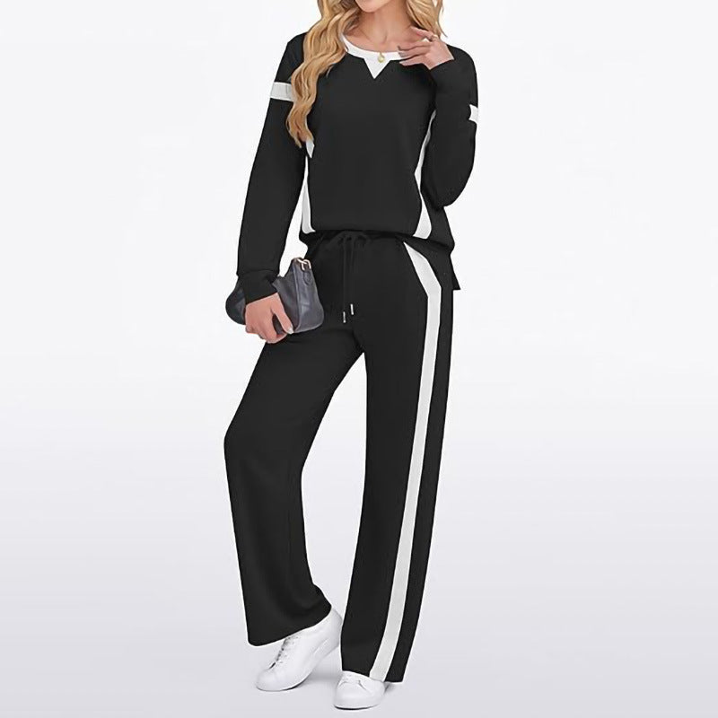 Ladies Sports Sweatshirt and Wide Jogging Pants Set Lune London