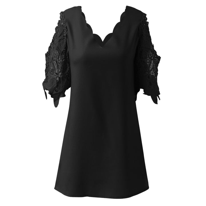 Ladies Elegant blouse top with wavy lace sleeve Lune London