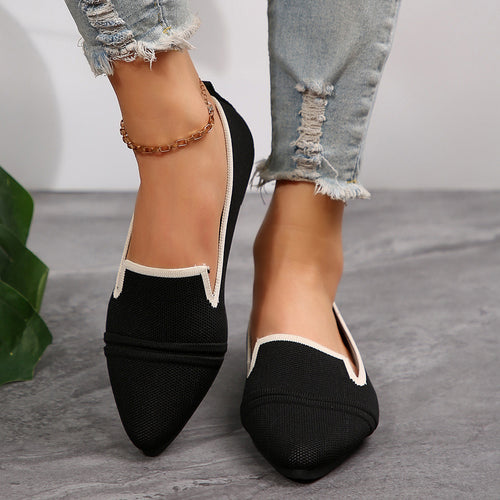 Women Slip-On Pointed Toe Ballerina Shoes Chic Lune London