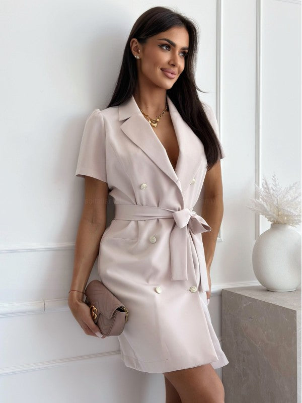 Custom double-button mini-blazer dress for women Lune London