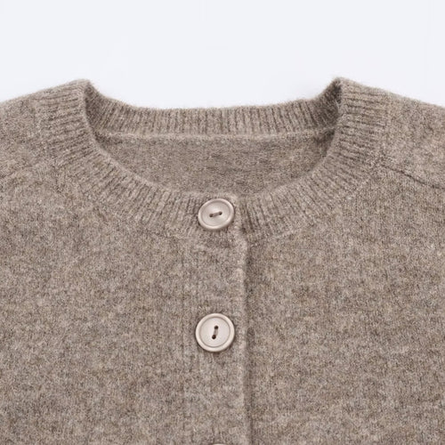 Short knitted jacket for women with button closure Lune London