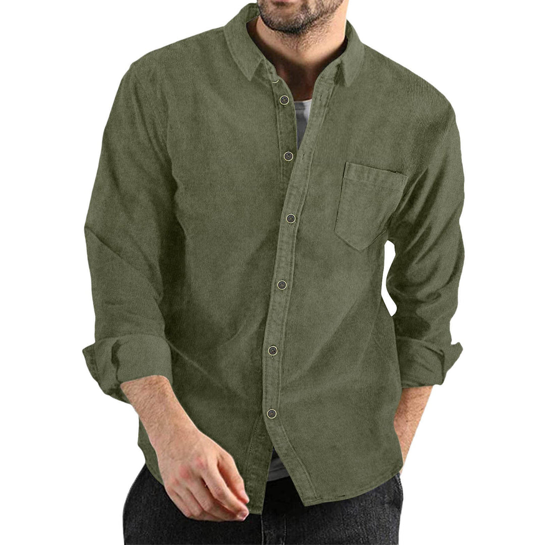 Men's Elegant Cord Shirt with Practical Chest Pocket Lune London