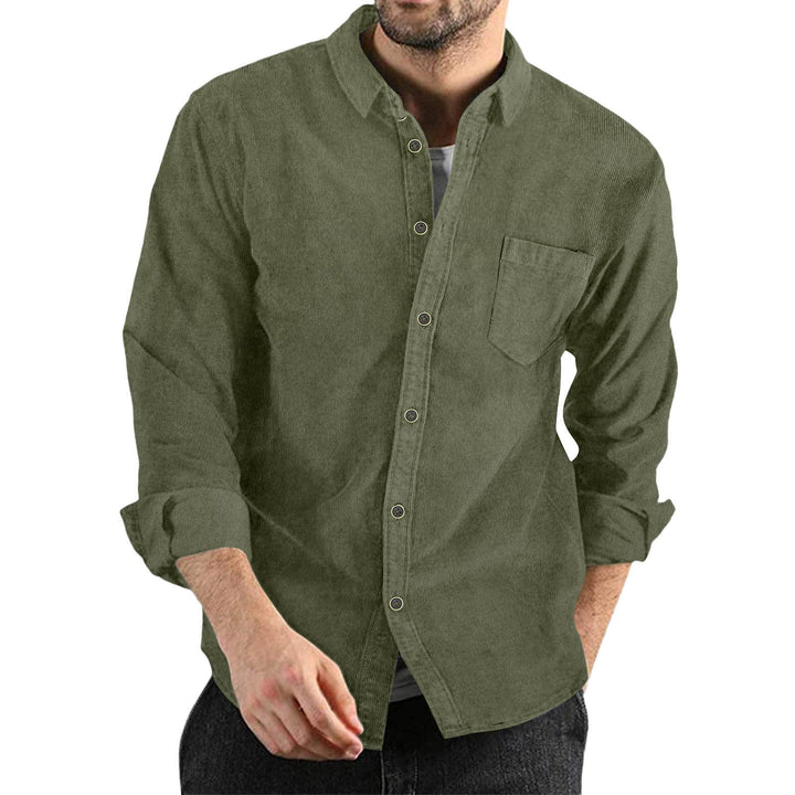 Men's Elegant Cord Shirt with Practical Chest Pocket Lune London