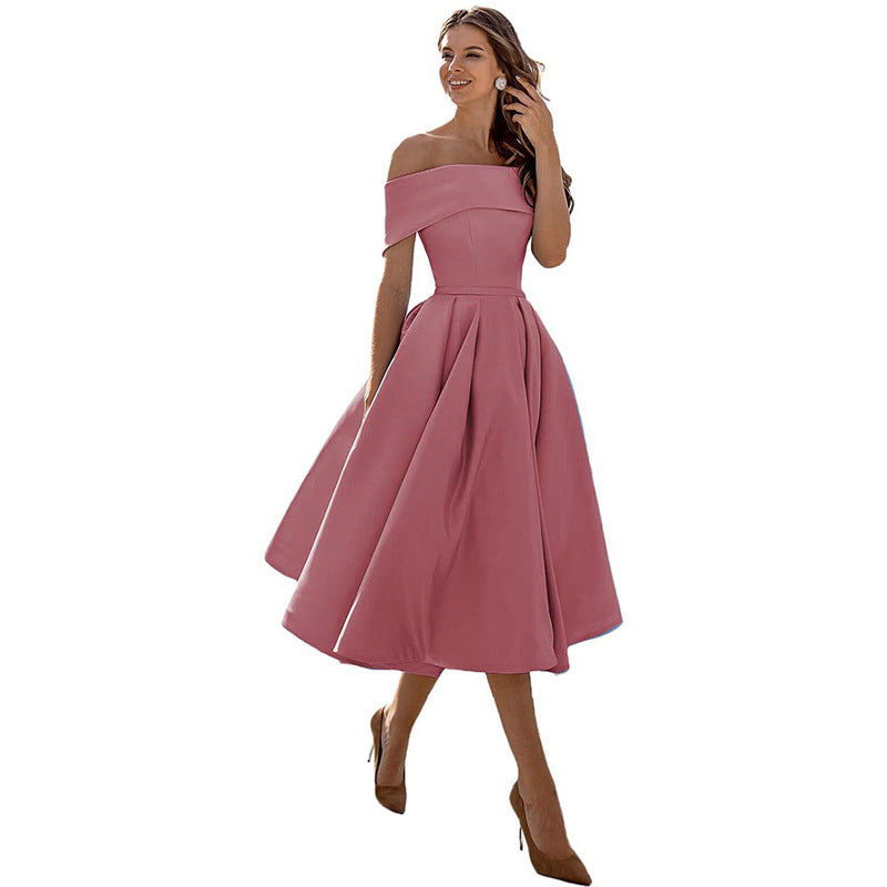 Lune London | Casual Fashion Satin Cocktail Dress Strapless