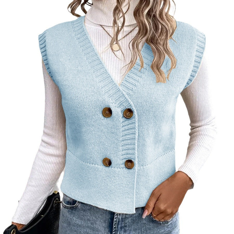 Knitted cardigan for women with double row of buttons Lune London