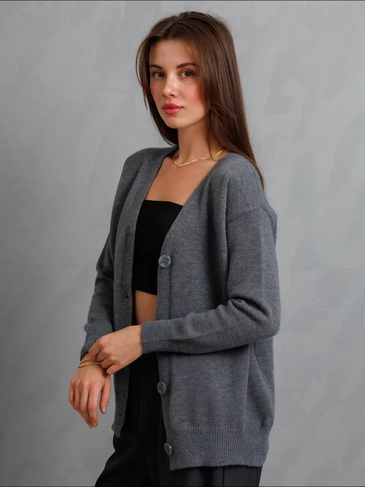 Cardigan femme avec boutons et décolleté en V profond Chic & Stil